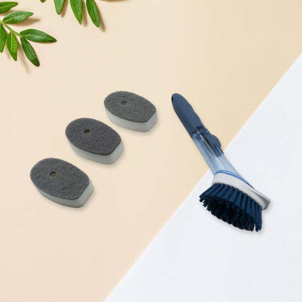 MIX COLOR DISH SCRUBBER WITH SOAP DISPENSER SOAP DISPENSING DISH BRUSH SET (1271c)