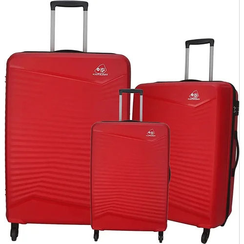 Kamiliant Red Polycarbonate Hard Trolley Suitcase ( Set OF 3 )