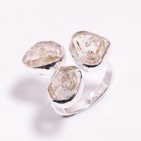 Natural Garnet Raw Gemstone 925 Sterling Silver Ring