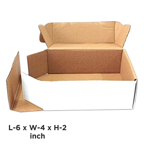 Box Brother 3 Ply White Flap Corrugated Packaging Box Size: 6x4x2 Length 6 inch Width 4 inch Height 2 inch 3Ply Corrugated Packaging Box whitebox