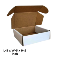 Box Brother 3 Ply White Flap Corrugated Packaging Box Size: 5x5x2 Length 5 inch Width 5 inch Height 2 inch 3Ply Corrugated Packaging Box whitebox