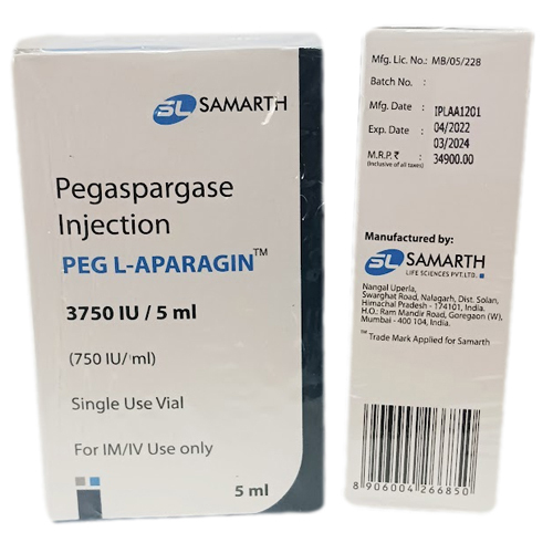 3750 IU- 5 ml Peg-l-aparagin  Injection