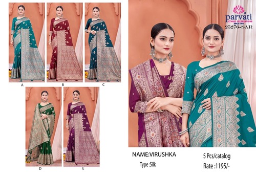 Banarasi Zari Work Butta Concept Silk Saree For Women-25276