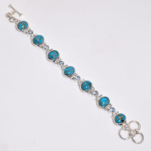 Gemstone 925 Sterling Silver Charm Bracelet