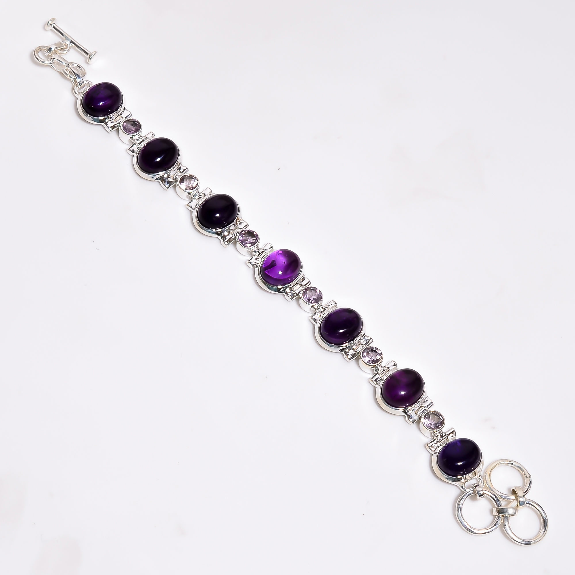 Gemstone 925 Sterling Silver Charm Bracelet