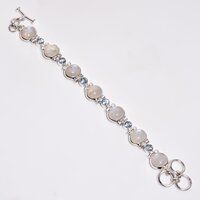 Gemstone 925 Sterling Silver Charm Bracelet