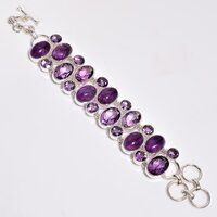 Pearl Gemstone 925 Sterling Silver Statement Bracelet