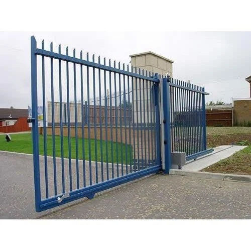 Blue Motorized Sliding Gate