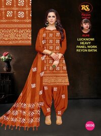 RS Rayon Batic Penal With Lakhnavi Work -Dress Material