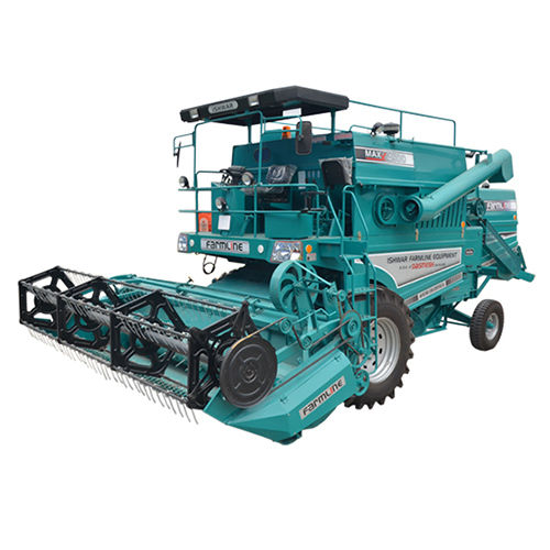 Blue Self Propelled Combine Harvester