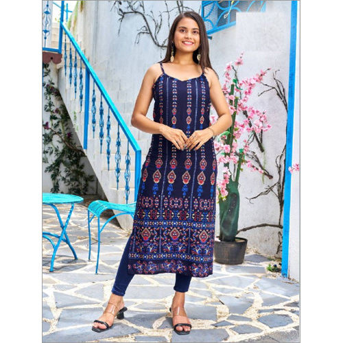 Sleeveless Printed Kurti