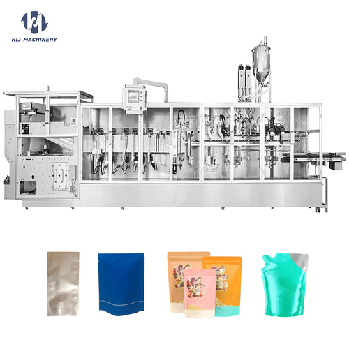 Horizontal standup pouch doypack food packaging machine zipper doypack ziplock bag form fill seal packing machine snack liquid candy packing machine