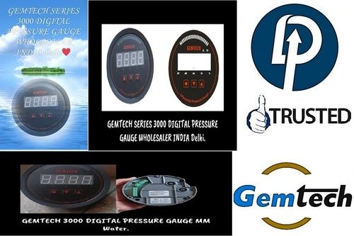 GEMTECH Series 3000 Digital Pressure Gauge Range 0 to 4.000 INCH W.C.