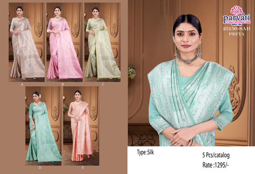 Softy Silk Silver Jari Banarasi Saree In Pastels Colour-25150