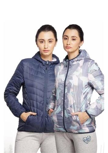 Womens down jacket reversible printed