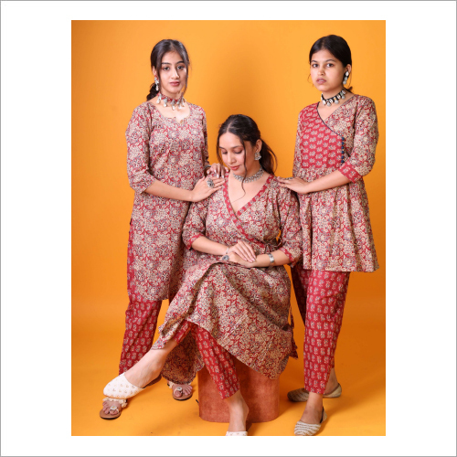 Women Angrakha Kurta Set