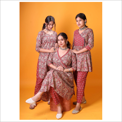 Women Angrakha Kurta Set
