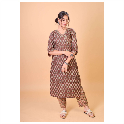 Straight Cotton Kurta Set