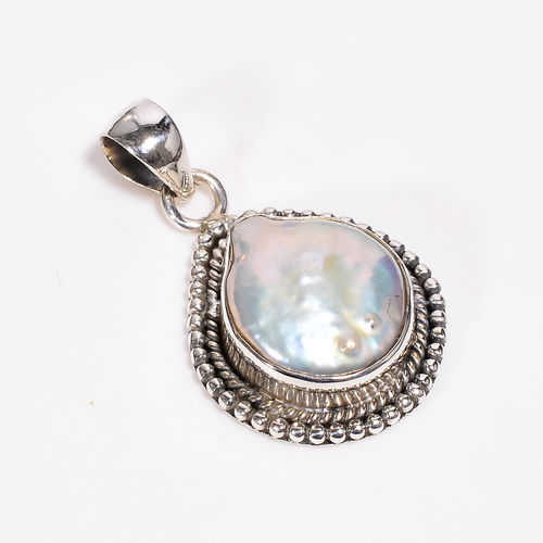 Baroque Pearl Gemstone 925 Sterling Silver Pendant