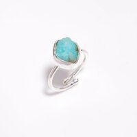 Natural Birthstone Rings 925 Sterling Silver Adjustable Ring