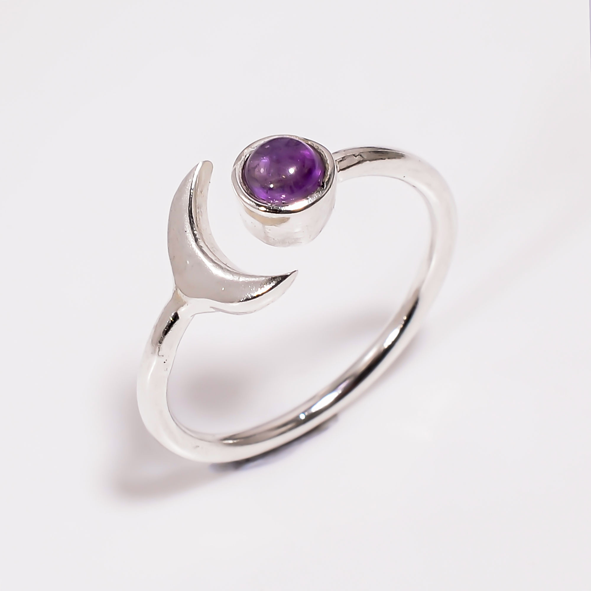 Half Moon Rings 925 Sterling Silver