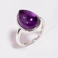 Pear Shape Gemstone Solid Silver Rings 925