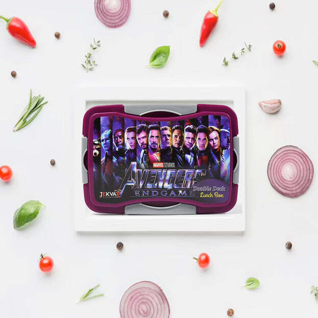 LUNCH BOX 2 COMPARTMENT LUNCH BOX PLASTIC TIFFIN BOX FOR BOYS GIRLS SCHOOL AND OFFICE (7174)