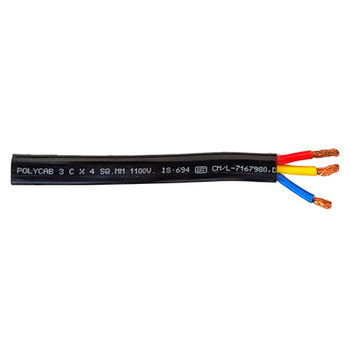 4 Sq mm 3 Core Sumbersible Cable