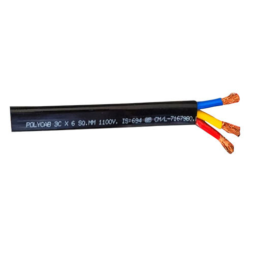 6 Sq mm 3 Core Sumbersible Cable