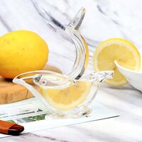 MANUAL LEMON SLICE SQUEEZER PORTABLE TRANSPARENT FRUIT JUICER ORANGE CITRUS MANUAL BIRD SHAPE HAND JUICER FOR ORANGE LEMON LIME FOR KITCHEN (COLOR BOX) 5345