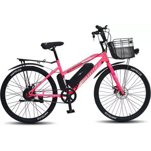 Matelco Unisex Fea26 Pink 26 Inches Single Speed Lithium-Ion (Li-Ion) Electric Cycle