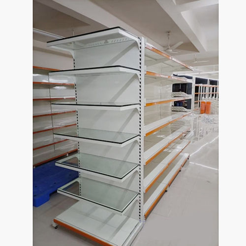 White-Orange Cg21 Commercial Glass Rack