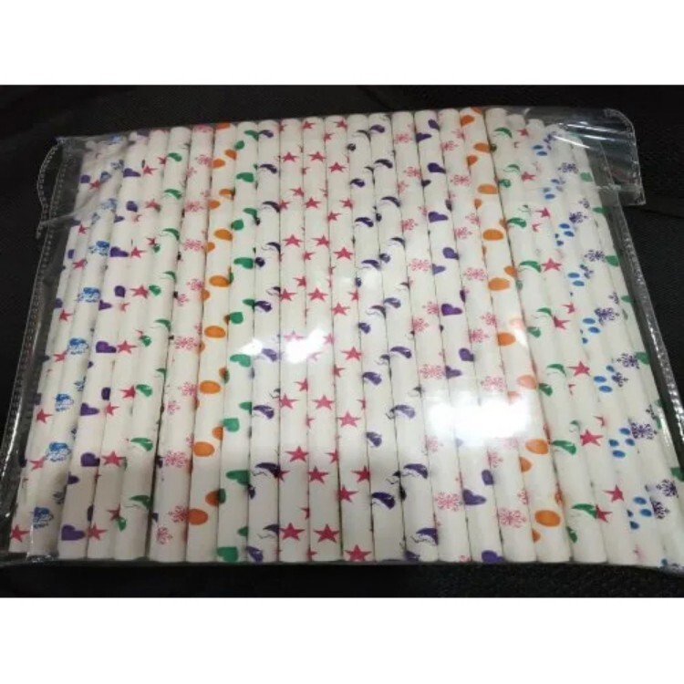 6mm Printed Paper Drinking Straw - Application: Commercial