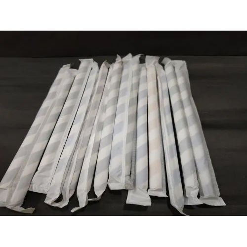 6 mm X 197 mm Printed Paper Wrapped Straw