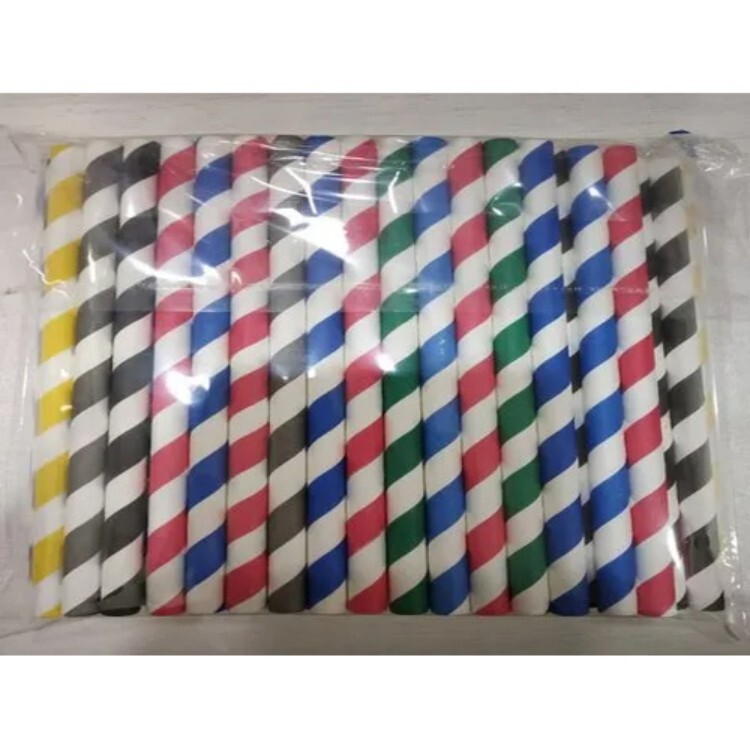 8 Mm X 197 Mm Spiral Stripe Paper Straw - Application: Commercial