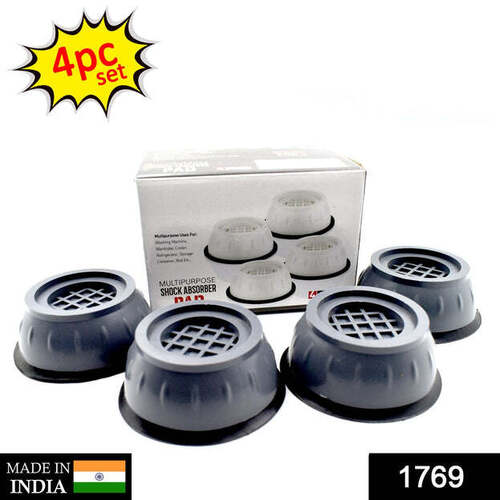 ANTI VIBRATION PADS WITH SUCTION CUP FEET - Rubber + PVC 3.5 x 7 cm | Anti-Vibration Anti-Walking Noise-Cancelling Easy Installation Load Capacity 400kg