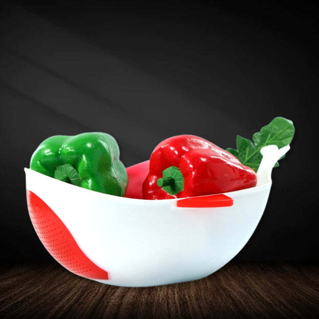 PLASTIC RICE PULSES FRUITS VEGETABLE NOODLES PASTA WASHING BOWL AND STRAINER (2892)