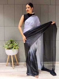 Heavy Chinon Saree - Heavy Chinon Fabric, Rose Pink With Gold Embroidery | Designer Pallu, Embroidered Sequin Border