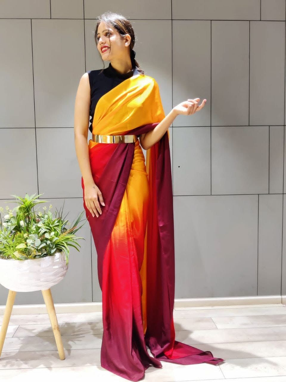 Heavy Chinon saree