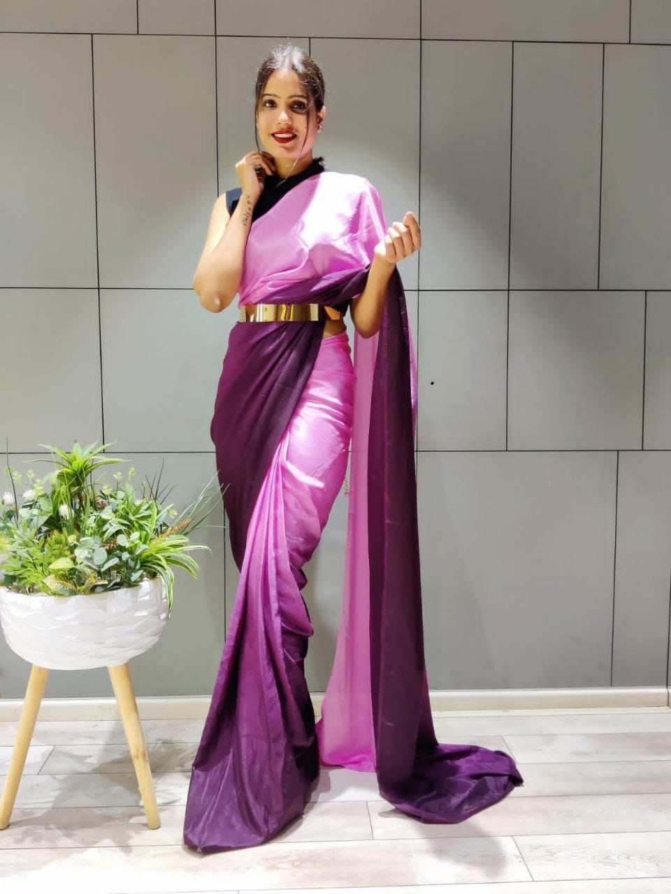 Heavy Chinon saree