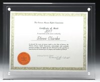 acrylic certificate holder