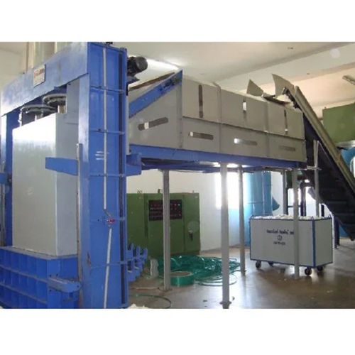 Blue Spinning Mill Waste Cotton Baling Press Machine