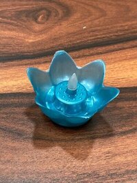Flower Led Mini Light - Plastic, Pack Of 3 | Blue Color, White Light, Button Cell Operated, Perfect For Diwali, Home & Festive Decor