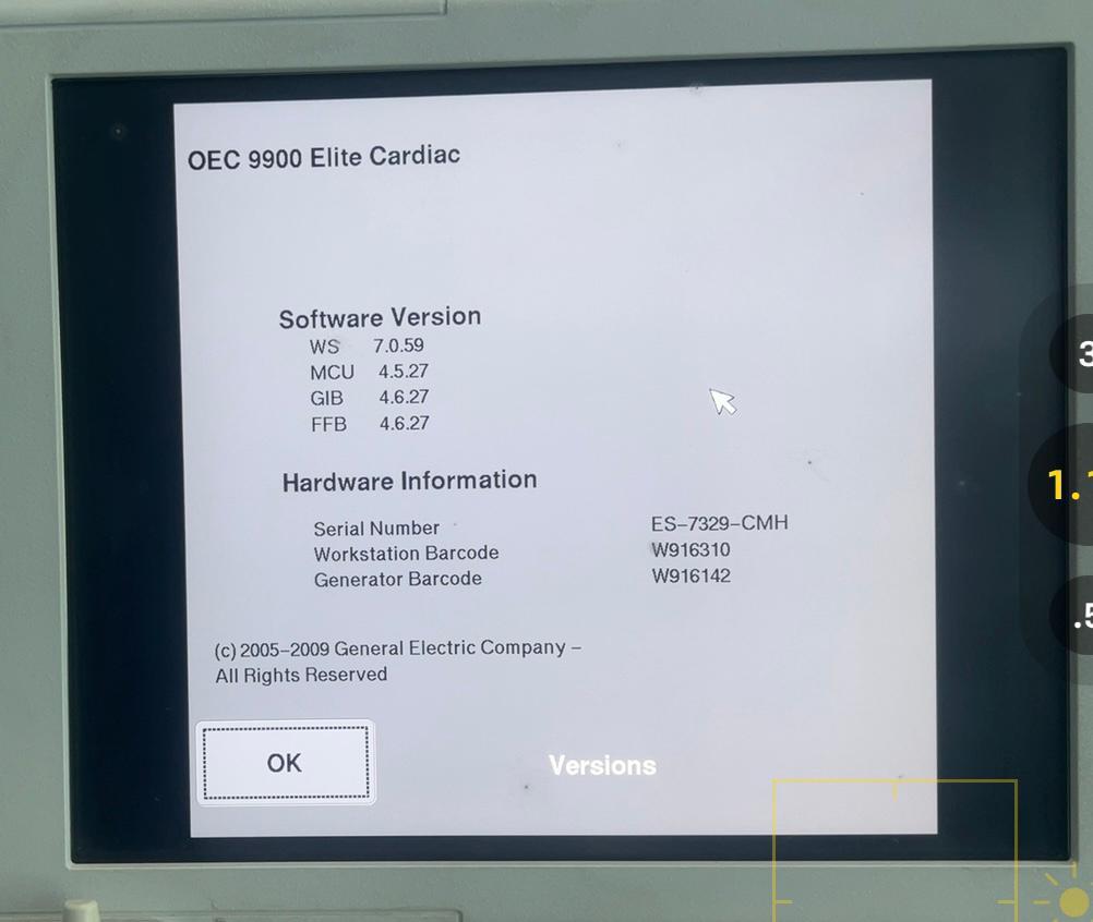 GE OEC 9900 Elite (Cardiac)