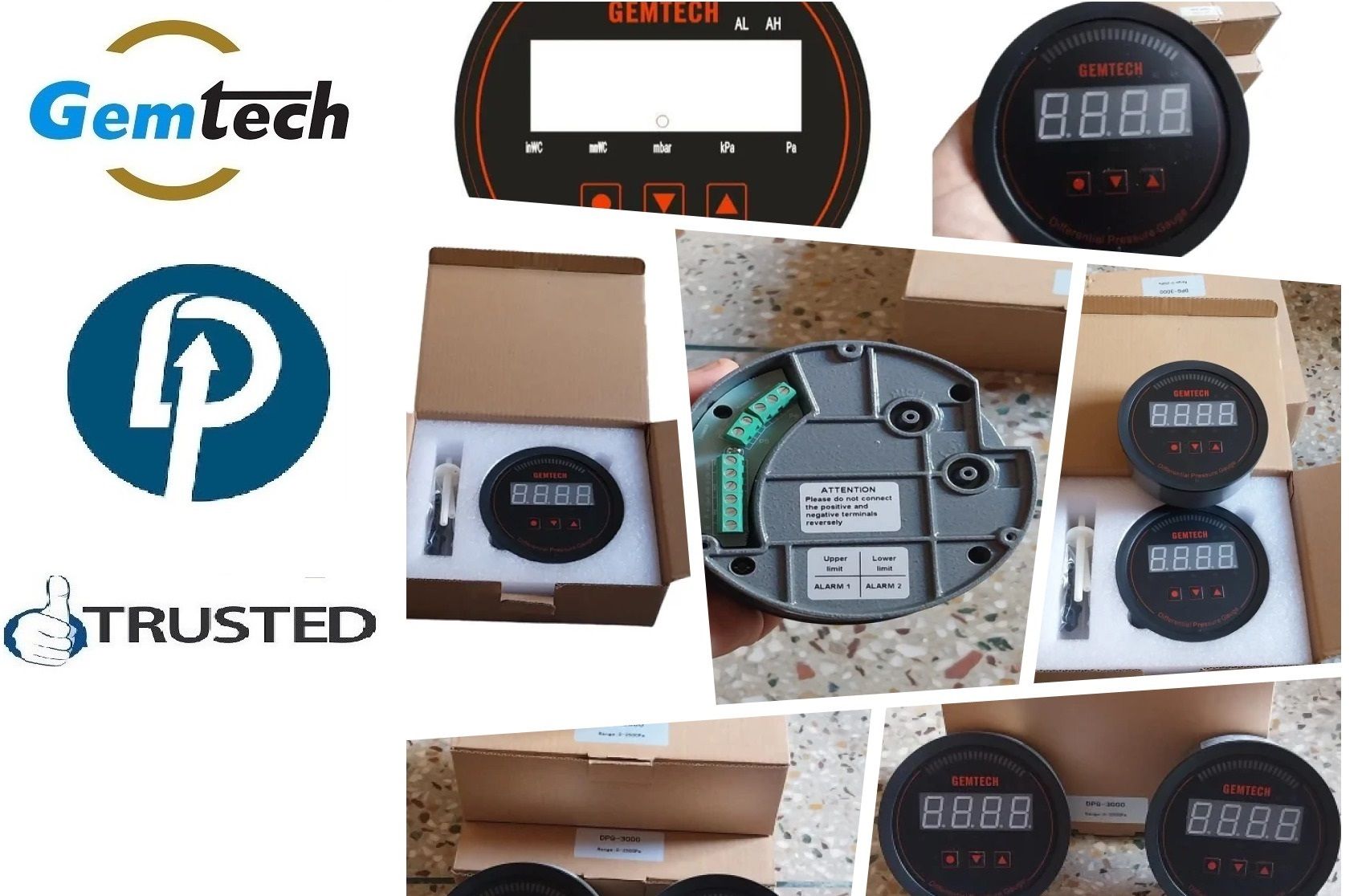 GEMTECH Series 3000 Digital Pressure Gauge Range  0 to 0.600 Mbar