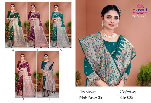 Rapier Silk Meena Jari Work Saree For Ethnic Wear-25274