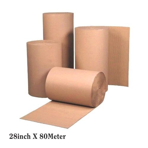 Box Brother 2 Ply 28 Inches Brown Corrugated Roll For E-Commerce Packaging 140gsm Paper