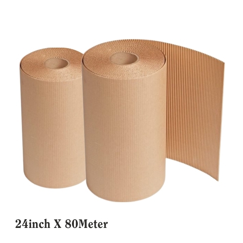 Box Brother 2 Ply 24 Inches Brown Corrugated Roll For E-Commerce Packaging 140gsm Paper