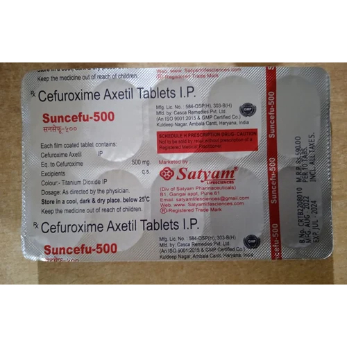 Cefuroxime Axetil - 500mg Tablets | General Medicine, Store in Cool & Dry Place