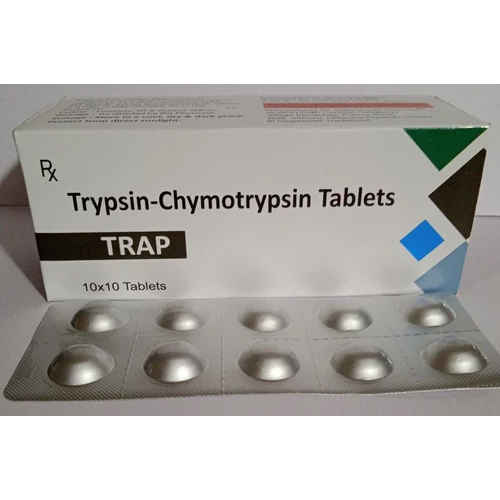 Trypsin Chymotrypsin Tablets - General Medicines , Dosage as Directed by Physician, Store in Cool & Dry Place